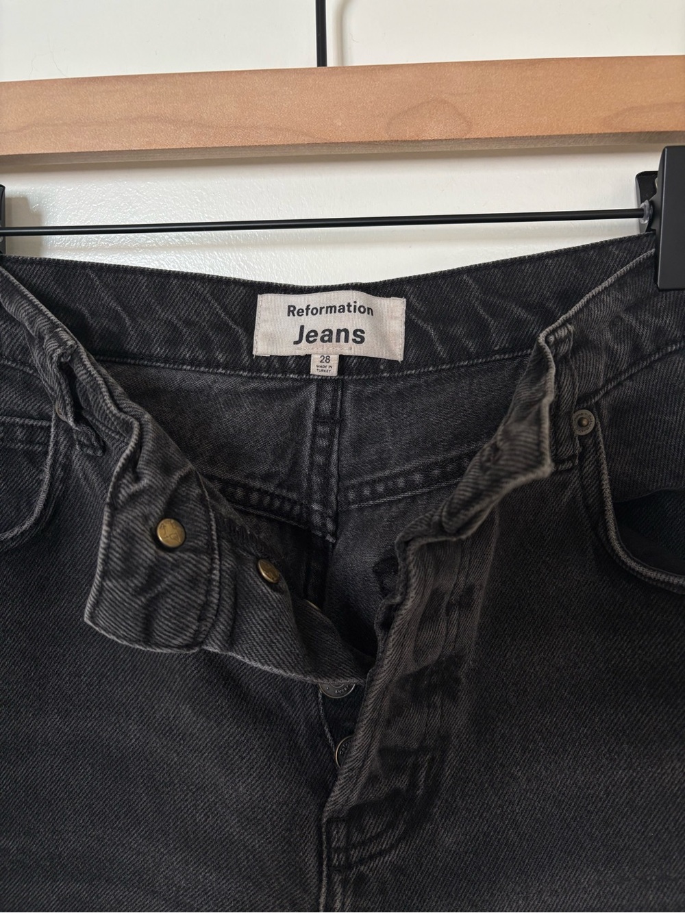 Reformation Washed Black Straight Jeans - Picture 3 of 6